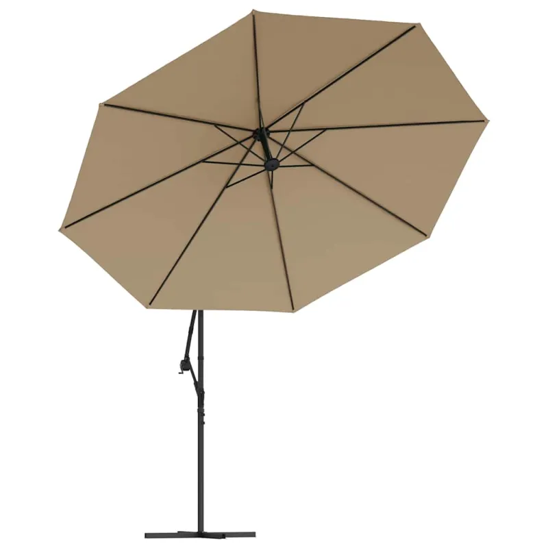 Gembinis sodo skėtis su aliuminiu stulpu, taupe, 350cm