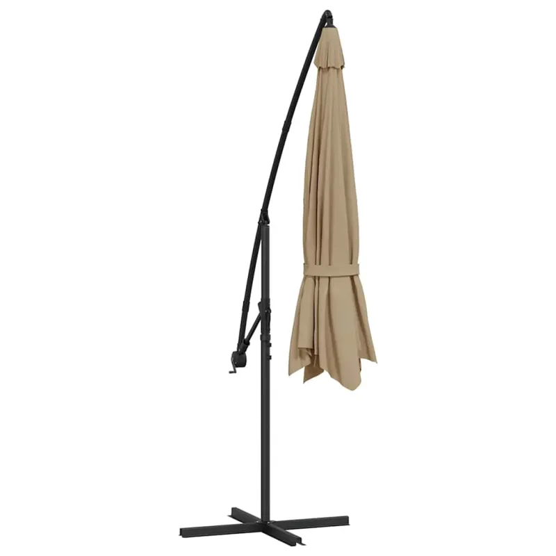Gembinis sodo skėtis su aliuminiu stulpu, taupe, 350cm