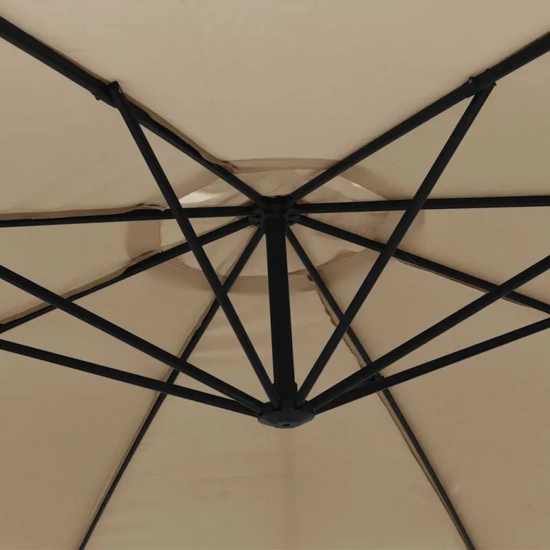 Gembinis sodo skėtis su aliuminiu stulpu, taupe, 350cm