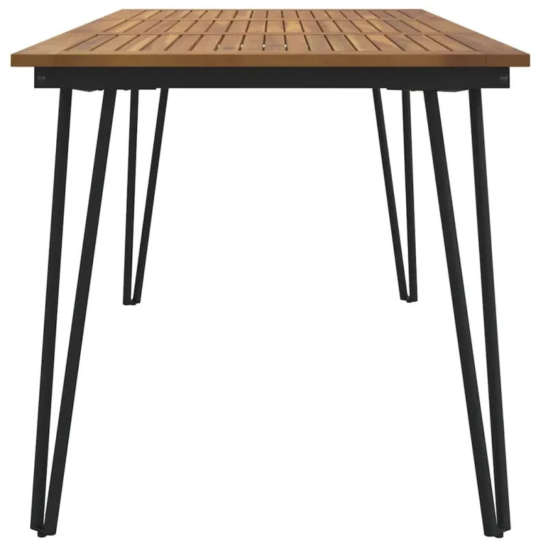 Sodo stalas su segtuko formos kojomis, 140x80x75cm, akacija