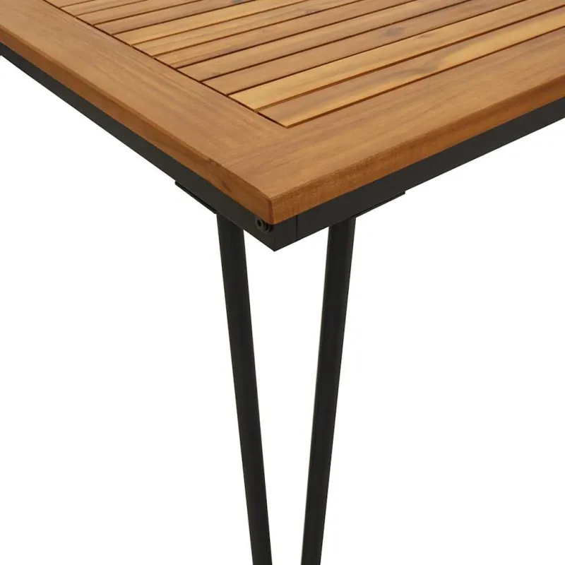 Sodo stalas su segtuko formos kojomis, 140x80x75cm, akacija