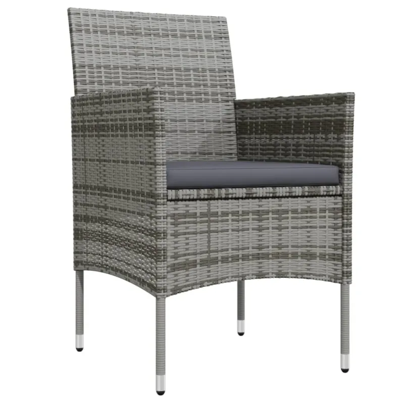 Sodo kompletti, jossa tyynyt, 7 osaa, harmaa ja musta