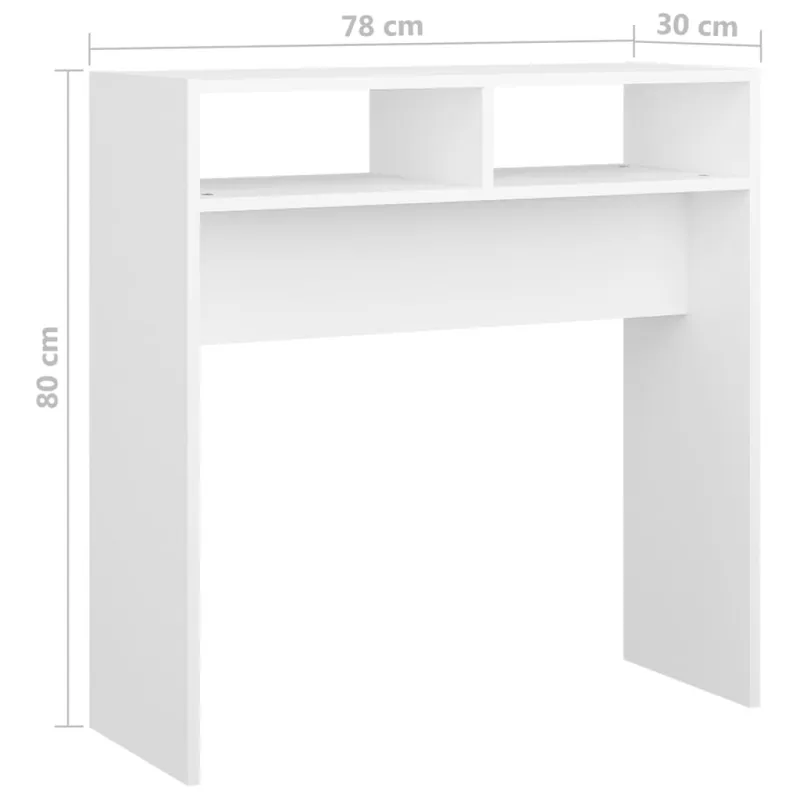 Konsolinis staliukas, baltas, 78x30x80cm, apdirbta mediena