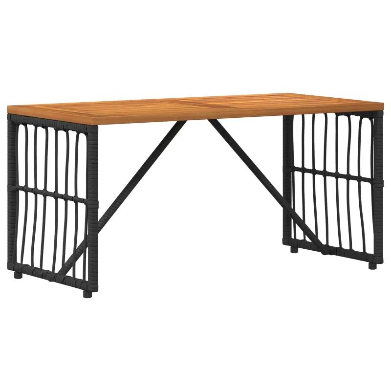 Lauko pöytä Musta 80 x 40 x 40 cm Teräs ja polyrottinki