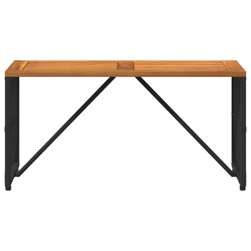 Lauko pöytä Musta 80 x 40 x 40 cm Teräs ja polyrottinki