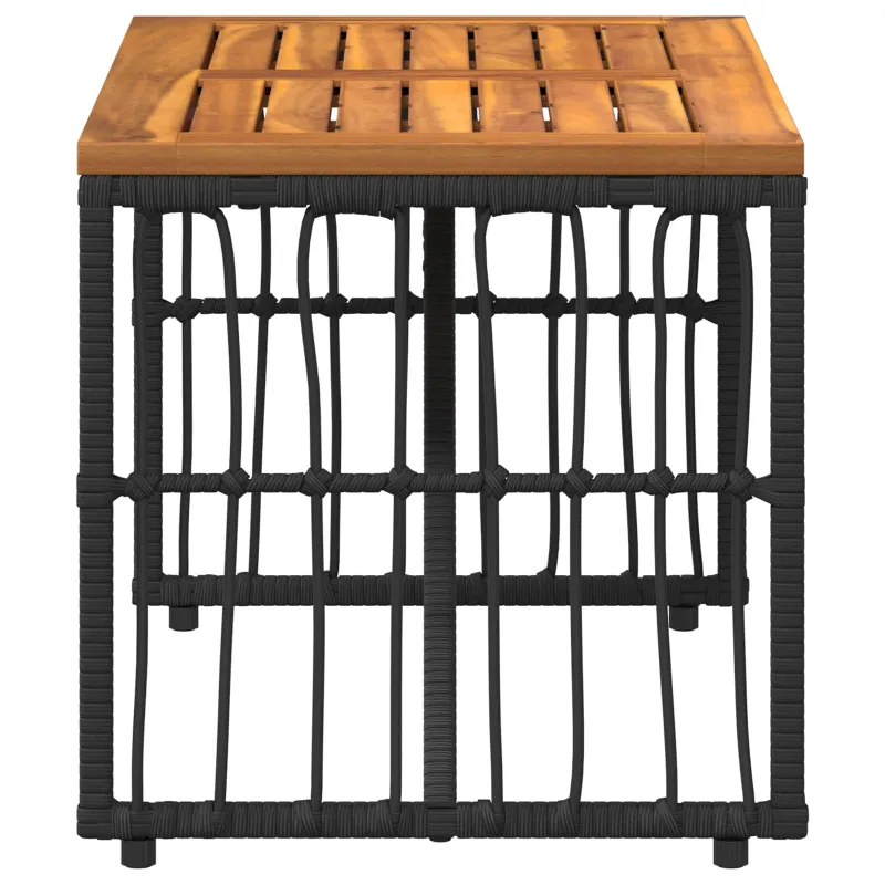 Lauko pöytä Musta 80 x 40 x 40 cm Teräs ja polyrottinki