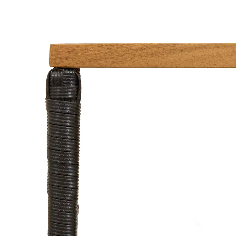 Lauko pöytä Musta 80 x 40 x 40 cm Teräs ja polyrottinki