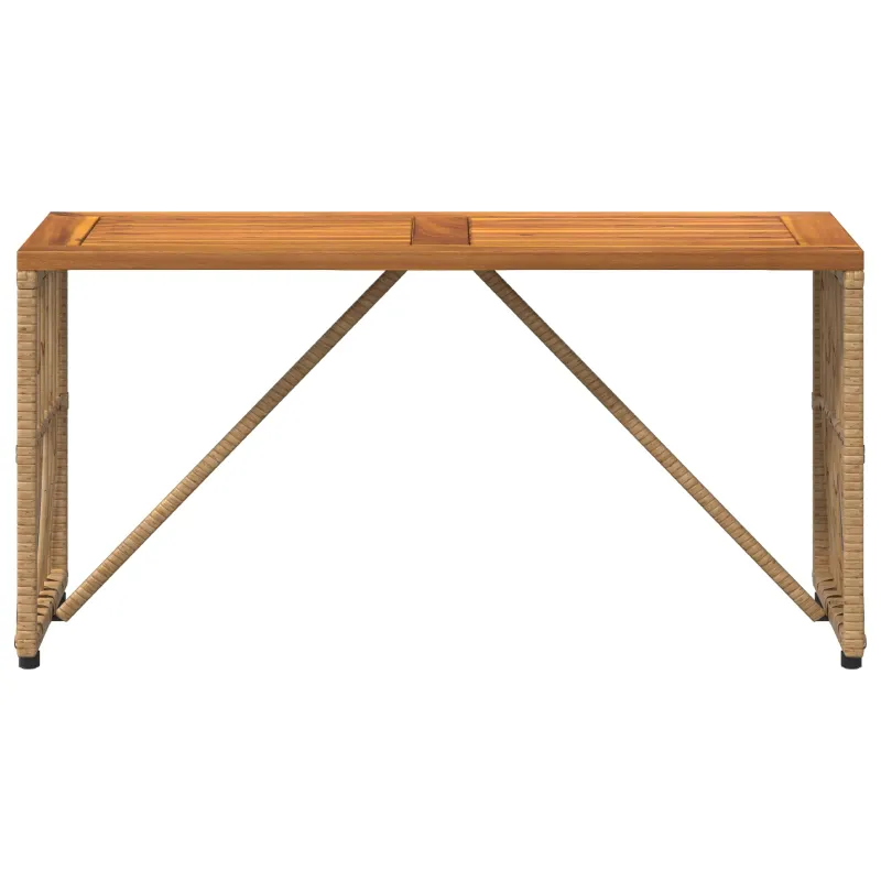 Lauko pöytä Luonnollinen 80 x 40 x 40 cm Teräs ja polyrottinki