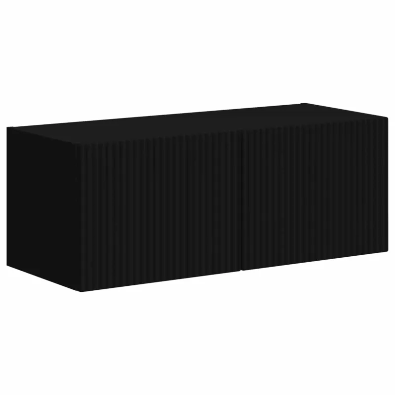 TV spintelių komplektas 4 pcs Juoda Apdirbta mediena