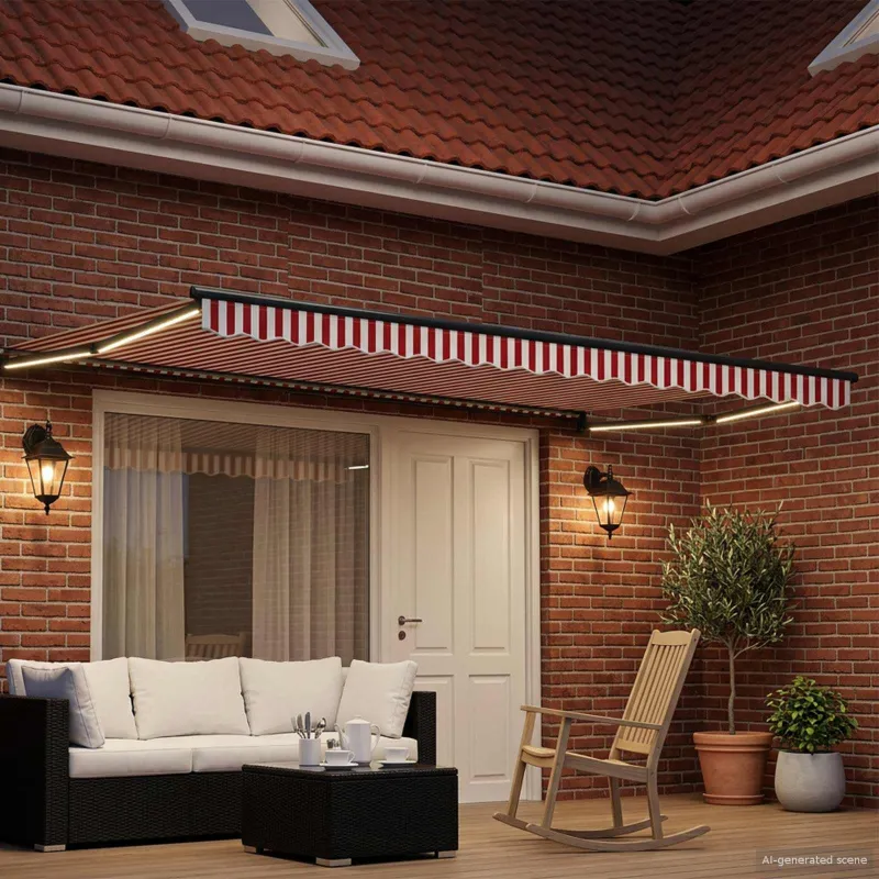 Rankinė ištraukiama markizė su LED 4 × 3 m