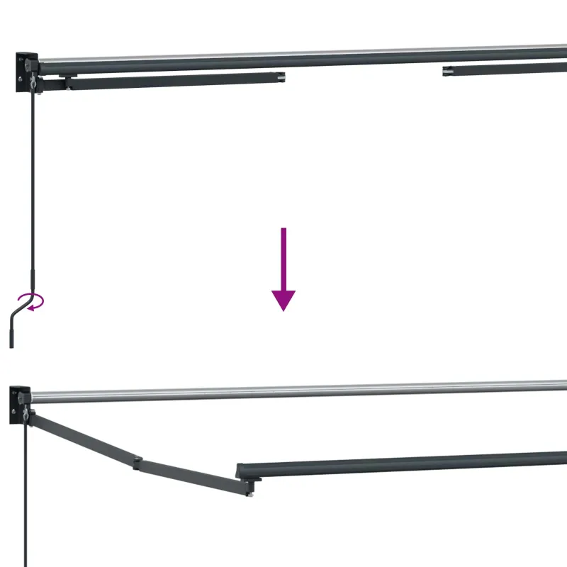 Rankinė ištraukiama markizė su LED 4 × 3 m