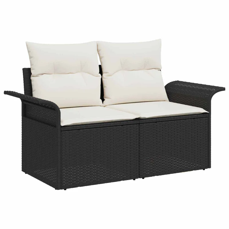 Sofos komplektas 6 pcs 4-Vietų skaičius Juoda ir kreminė balta