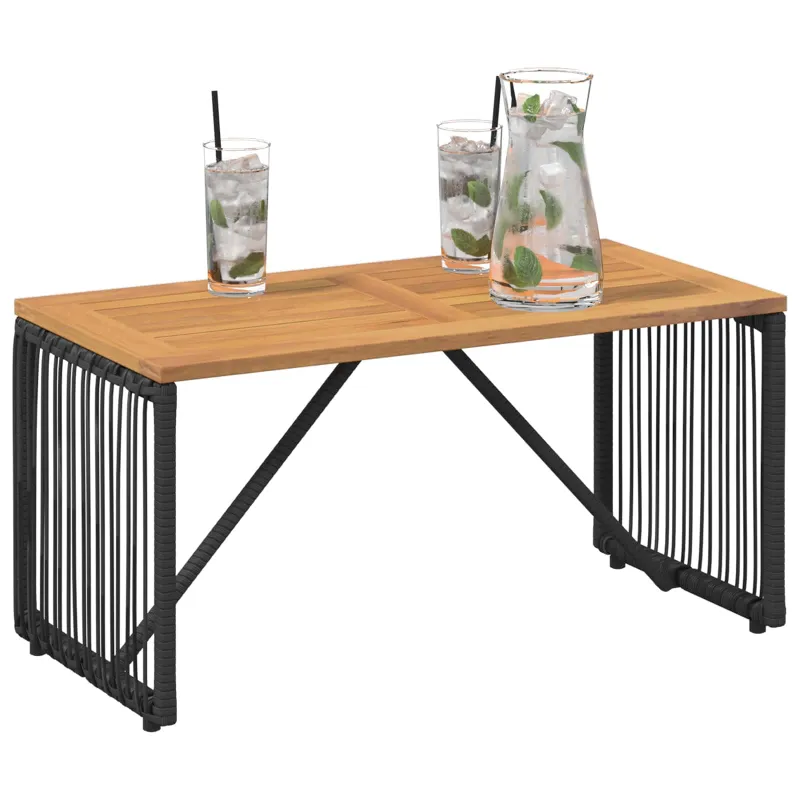 Lauko pöytä Musta ja Ruskea 80 x 40 x 40 cm polyrattanuoli