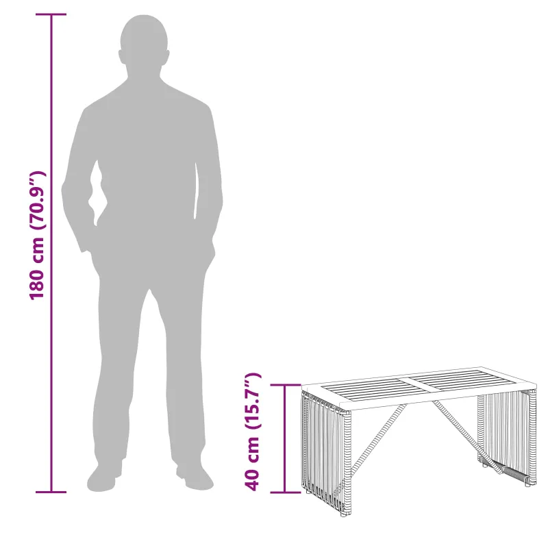 Lauko pöytä Musta ja Ruskea 80 x 40 x 40 cm polyrattanuoli