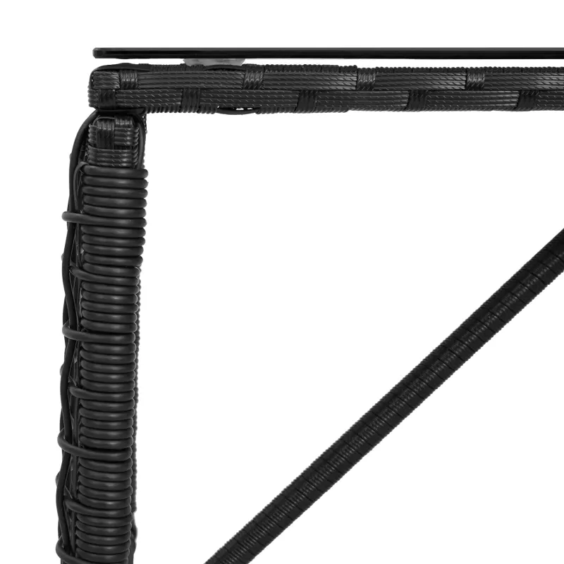 Ulkotason pöytä Musta 80 x 40 x 40 cm PE Rattan ja Lasia