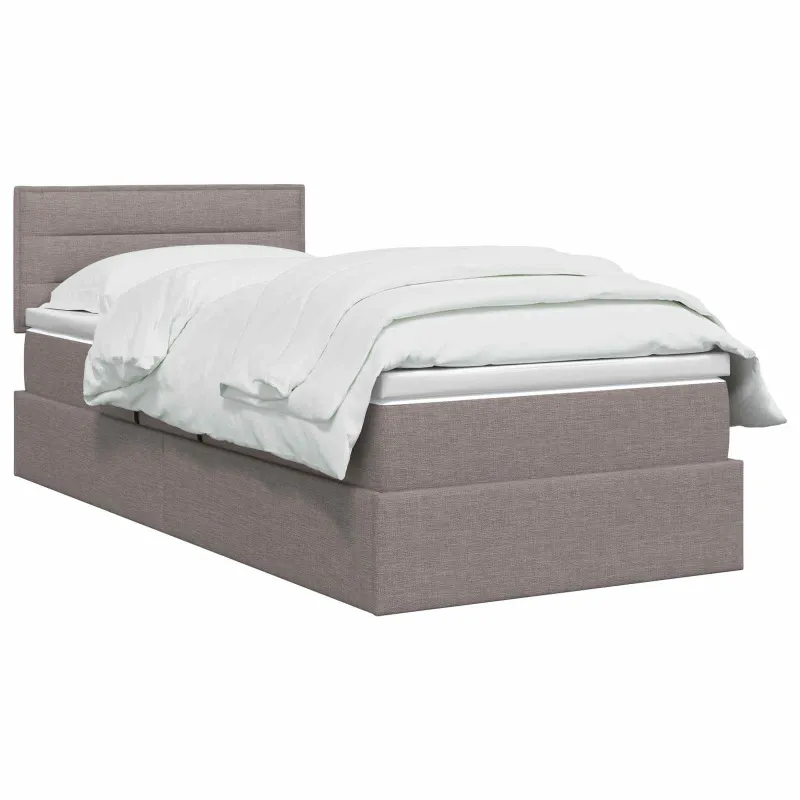 LED saugojimo lova su čiužiniu Taupe 90 x 200 cm Audinys