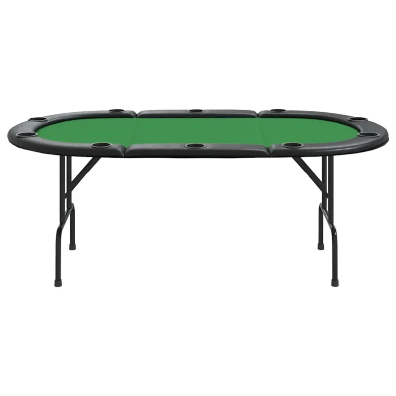 Sulankstomas pokerio stalas, žalias, 207x106x76cm, 10 žaidėjų