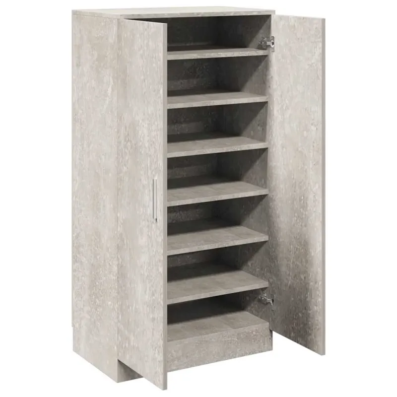 Spintelė batams, betono pilka, 55x35x108cm, apdirbta mediena