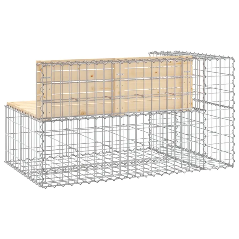 Sodo suoliukas, 122x71x65,5cm, pušies masyvas, gabiono dizaino