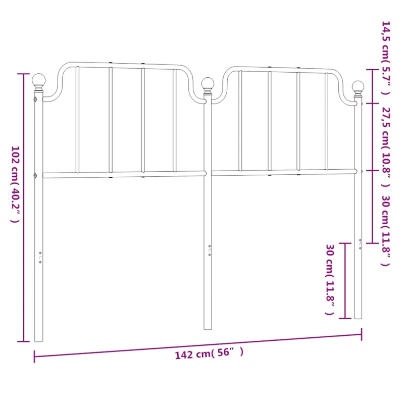 Metalinis pakaitinis galvūgalis, juodos spalvos, 135cm