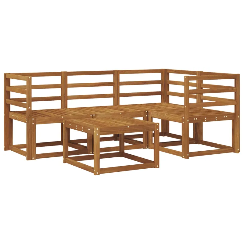 Lauko sofos komplektas 5 pcs Natūrali Kietos akacijos mediena