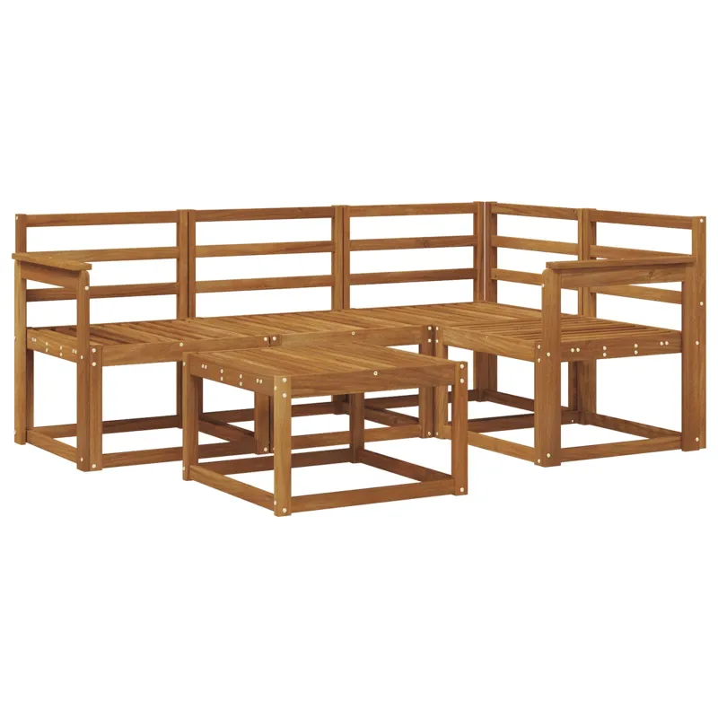 Lauko sofos komplektas 5 pcs Natūrali Kietos akacijos mediena
