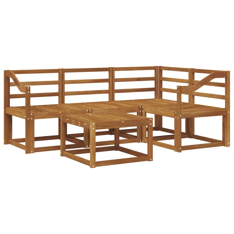 Lauko sofos komplektas 5 pcs Natūrali Kietos akacijos mediena