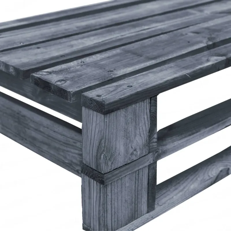 Sodo sofa iš palečių su smėlio pagalvėlėmis, pušies mediena