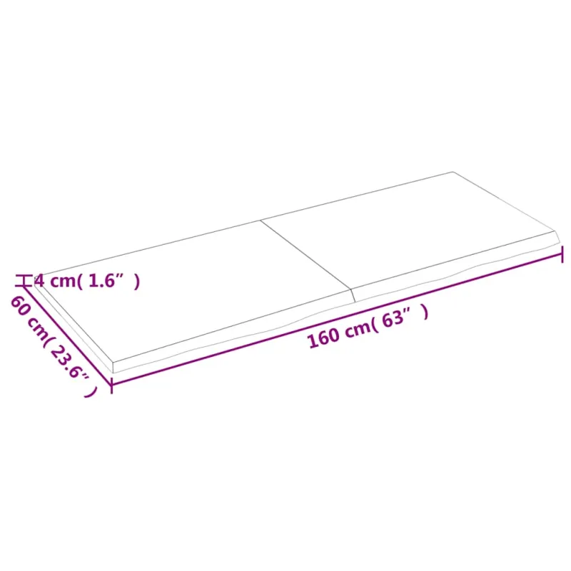 Vonios stalviršis, šviesiai rudas, 160x60x(2-4)cm, mediena