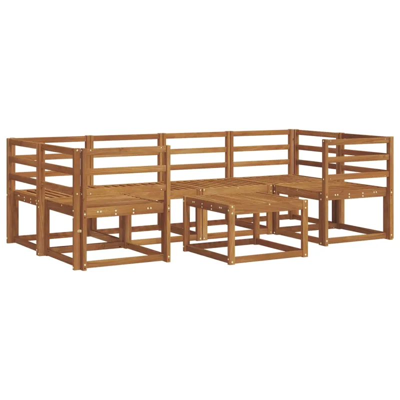 Lauko sofos komplektas 7 pcs Natūrali Kietos akacijos mediena
