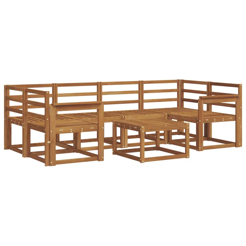 Lauko sofos komplektas 7 pcs Natūrali Kietos akacijos mediena