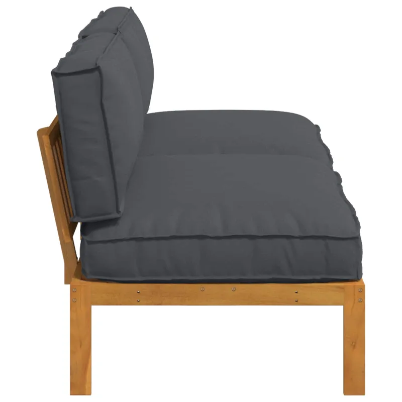 Sofos komplektas 2 pcs Antracitas Kietos akacijos mediena