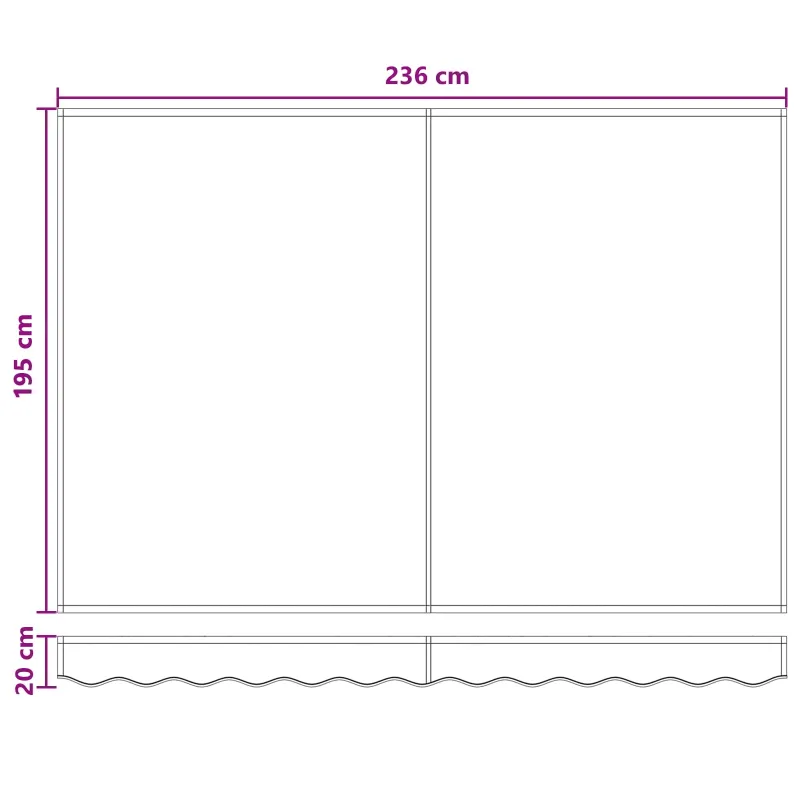 Rankinis markizės rėmas su LED 2,5 x 2 m