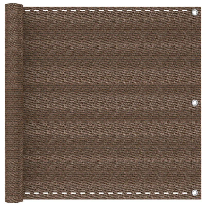 Balkono Ekranas Ruda 120 x 1000 cm HDPE ir aliuminis