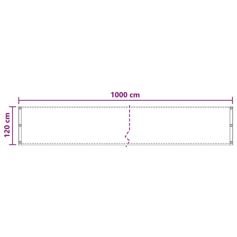Balkono Ekranas Ruda 120 x 1000 cm HDPE ir aliuminis