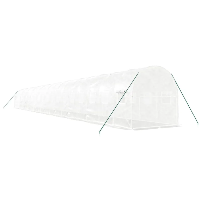 Šiltnamis su plieno rėmu, baltos spalvos, 20x2x2m, 40m²