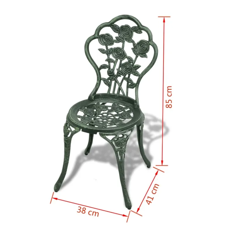 Bistrokalustekokoonpano, 3D, alumiinia, vihreä