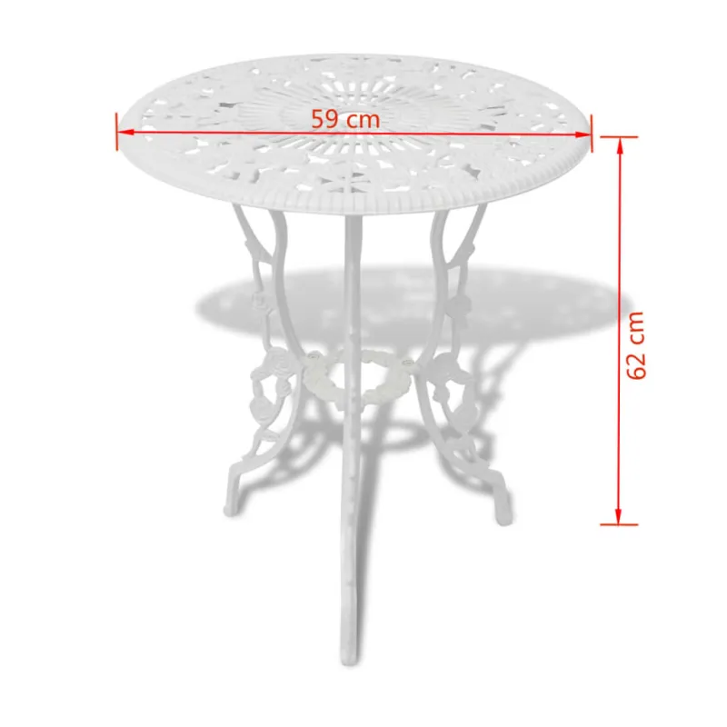 Bistrokalustekoko, 3D, alumiiniinia, valkoinen