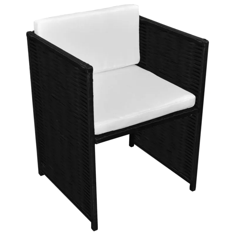 Bistrokalustesarja pehmusteilla, 3D, musta, poliratka.