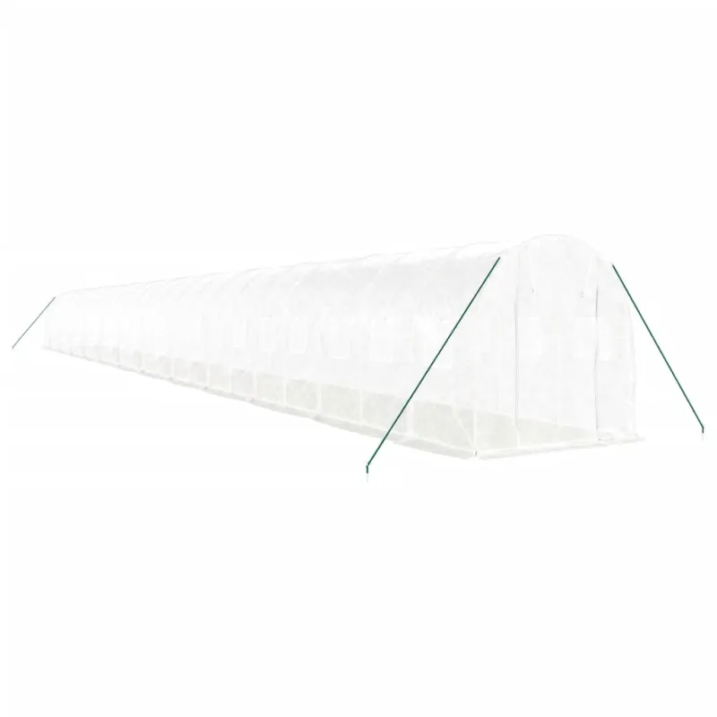 Šiltnamis su plieno rėmu, baltos spalvos, 24x2x2m, 48m²