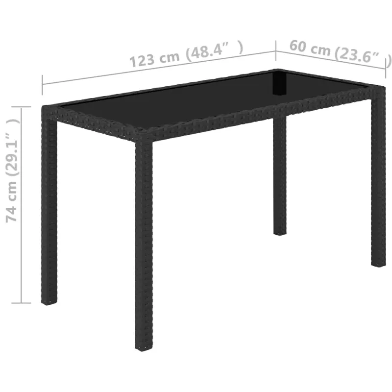 Lauko ruokailukompletti, 11 osaa, musta, polyratasta