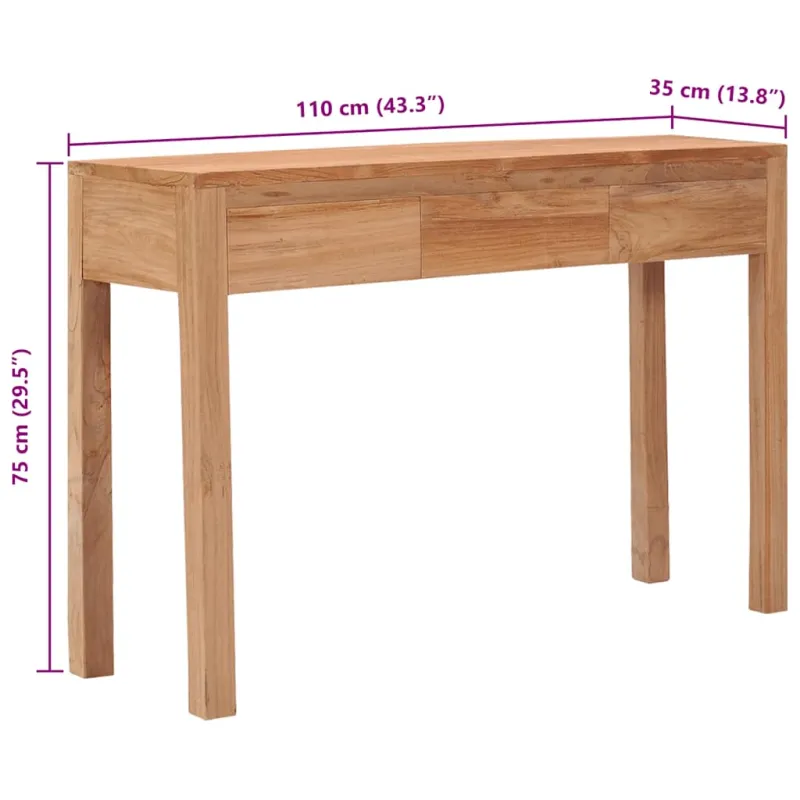 Konsolinis staliukas, 110x35x75cm, tikmedžio medienos masyvas