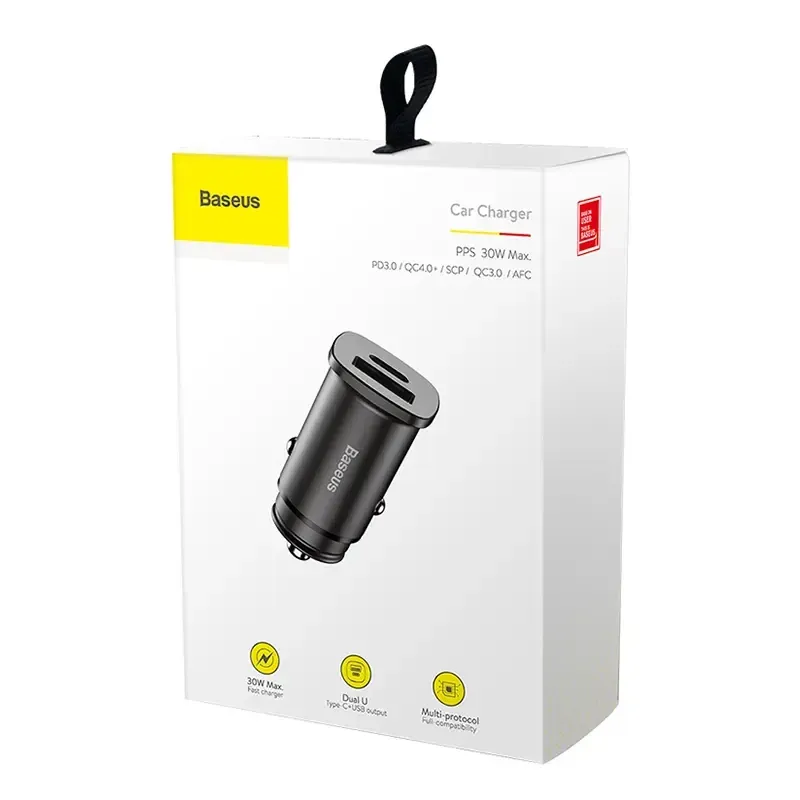 Baseus Square autoriba PPS QC4.0 / PD3.0 5A 30W (must) universaalne