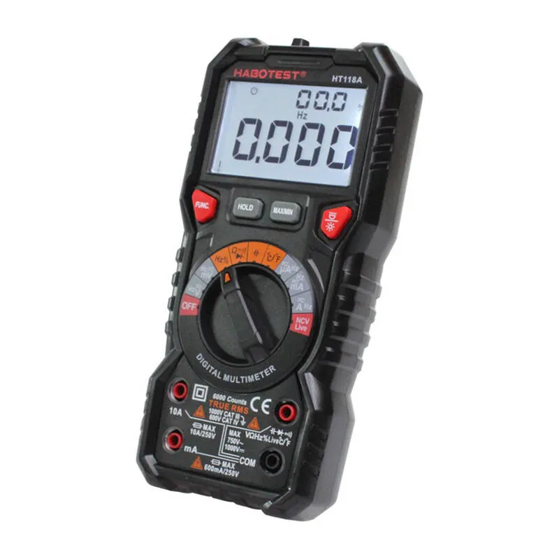Digitaalinen yleismittari ja taskulamppu Habotest HT118A, True RMS, NCV ja monitoiminen