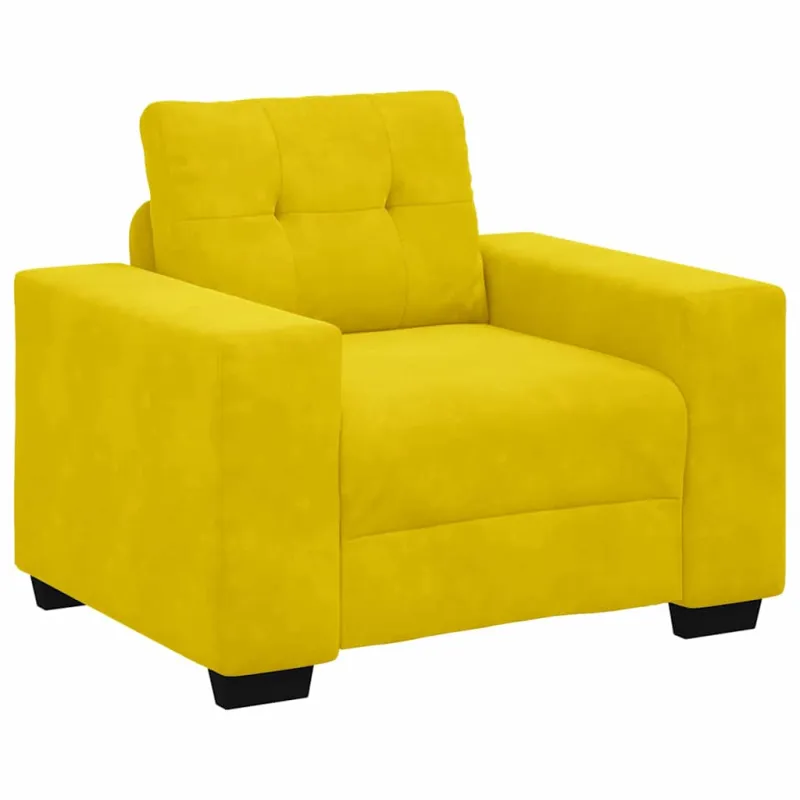 Sofos komplektas 3 pcs Geltona 221 x 80 x 80 cm Aksomas