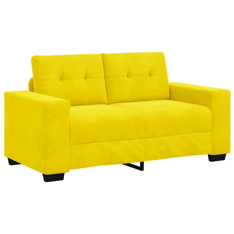 Sofos komplektas 3 pcs Geltona 221 x 80 x 80 cm Aksomas