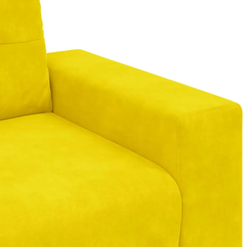 Sofos komplektas 3 pcs Geltona 221 x 80 x 80 cm Aksomas