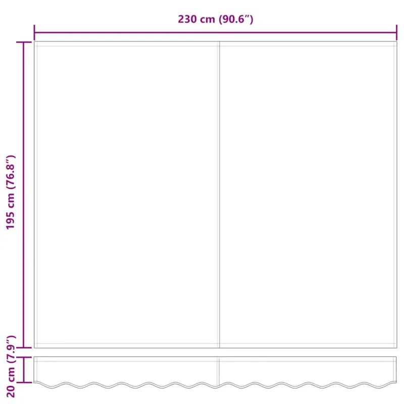 Markizės rėmas Raudona ir balta 250 x 200 cm