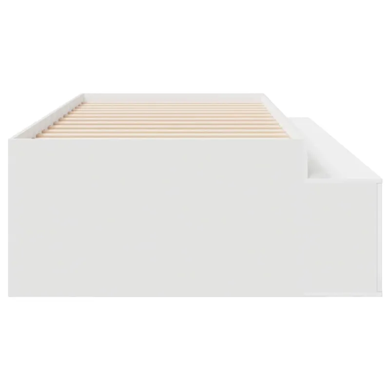 Lovos rėmas su stalčių Balta 100 x 200 cm Apdirbta mediena