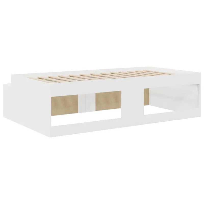 Lovos rėmas su stalčių Balta 100 x 200 cm Apdirbta mediena